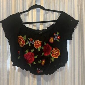 Forever 21+ off the shoulder floral crop